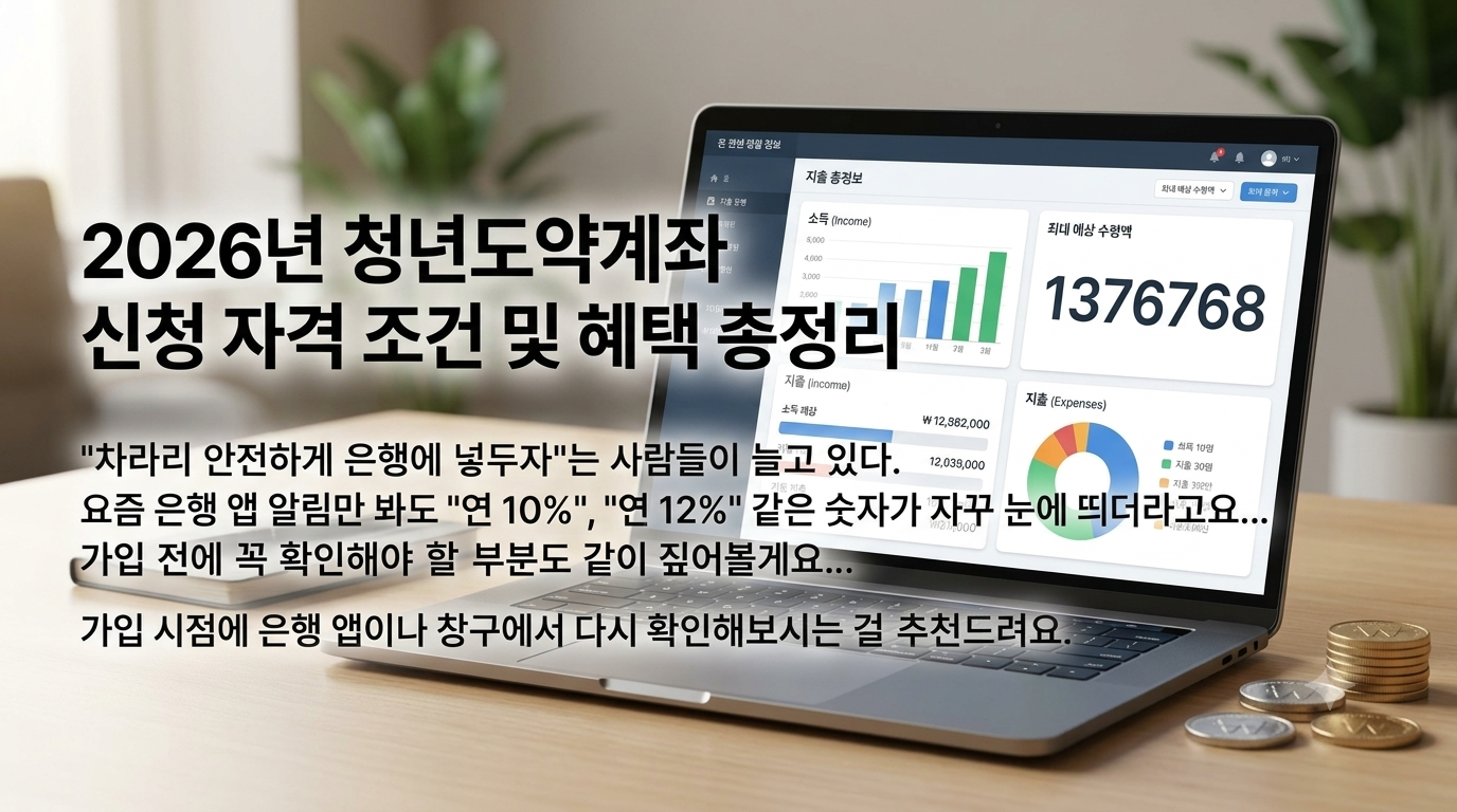2026년 고금리 적금 추천 및 은행별 금리 비교 메인 이미지